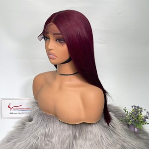 วิกผมลูกไม้แบบปิด 2x4 แสกกลาง ผมตรงสีแดงไวน์ วิกผมเวียดนามแบบต่อผม ลดราคาสุดๆ - Product Image 3