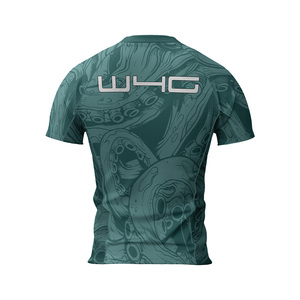 Men's Quick Dry Printed <b>Short</b> Sleeve <b>Compression</b> T Shirt Crew Neck Octopus Pattern Back Logo All Seasons Men's Gym Wear - Product Image 2