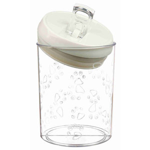 Pot à nourriture pour animaux de compagnie en plastique transparent blanc de 1,5 L - Product Image 2