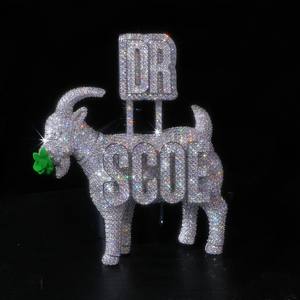 จี้แพะประดับเพชรโมอิสซาไนต์แบบสั่งทำพิเศษ เงินแท้ 925  ผ่านการทดสอบโดย GRA รับรองคุณภาพ เหมาะสำหรับเครื่องประดับฮิปฮอป - Product Image 1