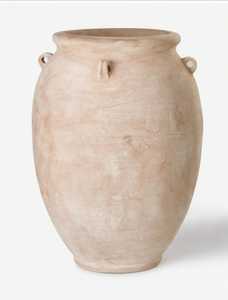 Vase rustique traditionnel en céramique terracotta fait main, à trois poignées, forme elliptique, style vintage, pour la maison et le jardin, pot à fleurs vivantes - Product Image 4