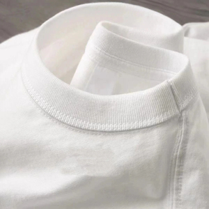 Camiseta de Hombre, Oversize, Color Sólido, 100% Algodón Jersey, Cuello Redondo, Manga Corta, Estilo Casual Urbano, 300 Gramos, Negro y Blanco - Product Image 6