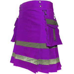 Kilt utilitaire pour homme violet haute visibilité cargo gothique mode festival vêtements de travail 2026 - Product Image 3