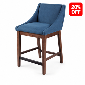 Modern Blue Upholstered Counter Chair with Bar <b>Stool</b> for Kitchen Island <b>Dining</b> Room Upholstered Counter Chair - Product Image 2