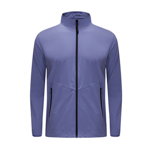 Man Solid Gray Tracksuit Set Full <b>Zip</b> Stand Collar Long Sleeve Sporty Quick Dry Polyester Athletic <b>Joggers</b> with Side <b>Pockets</b> - Product Image 5