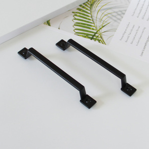 Factory Price Modern Zinc Alloy Hardware Materials Square <b>Bar</b> <b>Pull</b> Handle Matte Black Industrial Cabinet Kitchen Bathroom - Product Image 1