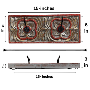 Decoración de Pared de Madera Tallada Smart Art, 2 Ganchos, Porta Llaves de Pared, Perchero de Pared para Ropa, Estantes de Almacenamiento de Pared de Madera Sintética - Product Image 6