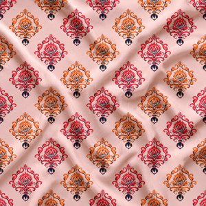 Tissu en coton flexible imprimé Patola vert olive ethnique, imprimé numériquement, à motifs géométriques, pour robe Kurti et chemise homme. - Product Image 3