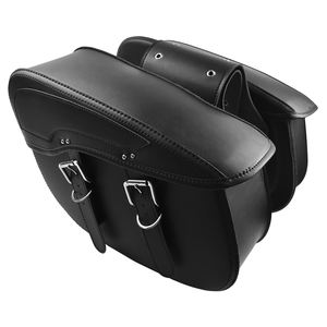 Alforjas Laterales para Motocicleta de Cuero Negro, Ligeras, Impermeables y Aisladas, de 20-36L, para Motos Cruiser y Touring - Product Image 4