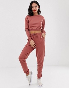 Ensemble de survêtement 2-en-1 imprimé et uni pour femme – Sweat-shirt à col rond et manches longues, pantalon à cordon de serrage – Tenue décontractée d'hiver longueur intégrale - Product Image 5