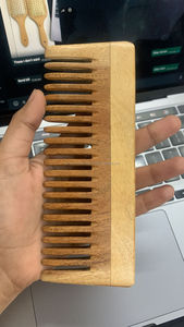 Peine de madera de Neem de alta calidad Unisex, Artware indio, 100%, auténtico, respetuoso con el medio ambiente, pelo de dientes anchos, Barba, peines orgánicos anticaspa - Product Image 4