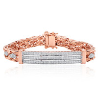 Zota Jewel GL14/4050 Pulsera de eslabones para hombre de oro rosa de 14 quilates con diamantes naturales, brazalete de lujo, certificado SGL, calidad premium