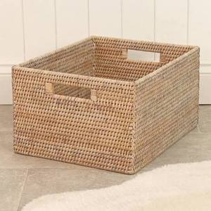 : Square Woven Rattan Nesting <b>Storage</b> <b>Baskets</b> Set <b>with</b> Handles Seagrass <b>Shelf</b> <b>Storage</b> Bins Cabinet Organizer - Macy - Product Image 4
