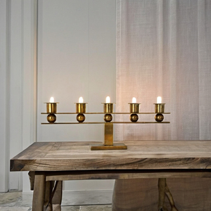 เชิงเทียนโลหะสำเร็จรูปทองเหลืองโบราณสำหรับตกแต่งโต๊ะงานแต่งงาน - Product Image 1