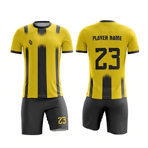 Ensemble d'uniformes de football personnalisés, maillot 100% polyester, kit à manches courtes, imprimé en 3D sur le devant, séchage rapide, respirant, vêtements d'équipe pour adultes - Product Image 2