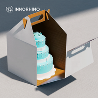 Invitations de mariage personnalisées faites à la main avec lamination mate et gaufrage, fleurs préservées de luxe, boîte à gâteau (INNORHINO)