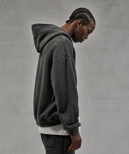 Nueva Sudadera con Capucha Oversize para Hombre Estilo Urbano, Lavado Ácido, 400GSM, Ajuste Holgado, Cremallera, Logotipo Personalizado, Proveedor Mayorista, Calidad Premium, Venta al por Mayor - Product Image 5