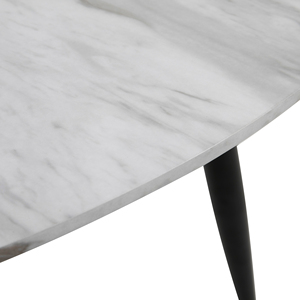Luxury Nordic Style Restaurant Furniture <b>White</b> <b>Marble</b> Top <b>Round</b> <b>Dining</b> <b>Table</b> with Black Metal Legs - Product Image 3