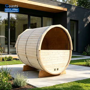 Sauna de Barril para Exteriores de Fácil Instalación, Cabaña de Madera Prefabricada, Refugio Modular para Jardín <span class=keywords><strong>con</strong></span> Vista de Vidrio Templado, Alto Rendimiento - Product Image 1