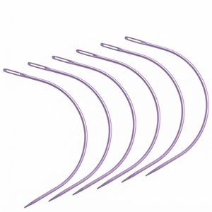 Aiguille à tisser incurvée de type C durable en acier inoxydable, outil de couture pour les applications d'extensions capillaires - Product Image 1