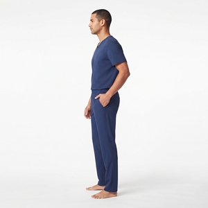 Men's Medical Scrub <b>Set</b> Polyester Spandex V Neck Top Cargo Pants Breathable Soft Nursing <b>Doctor</b> Hospital Uniform - Product Image 3