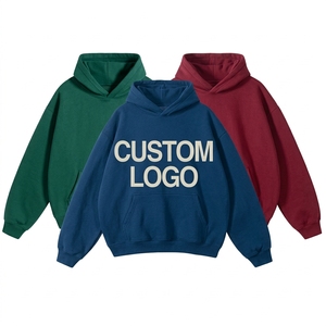 Sweat à capuche personnalisé en molleton français polyester/coton écologique imperméable pour homme, coupe décontractée, 300g, vente en gros - Product Image 1