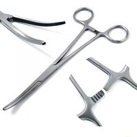 Halsted Mosquito Forceps 12,5 cm 5 inch Rechte Fijne Punt Volledig Gezaagde Kaak 1x2 Tanden Ratelvergrendelingsring Handvat