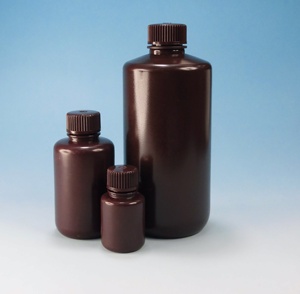 PP tapón de rosca ámbar HDPE redondo boca estrecha botella de laboratorio 125ml - Product Image 3