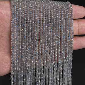 ลูกปัดลาบราดอไรต์ใส แท้จากธรรมชาติ ร้อยเป็นเส้นเต็มเม็ด ทรงเหลี่ยม รอนเดลล์ ลูกปัดหลวม 15 นิ้ว ขายส่งจำนวนมาก - Product Image 5