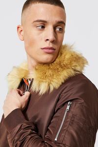 เสื้อแจ็คเก็ตฤดูหนาวผู้ชายสุดเท่ สไตล์วินเทจ ทอจากโพลีเอสเตอร์ 100% ปกพับได้ ให้ความอบอุ่น กันลม แห้งเร็ว ระบายอากาศได้ดี - Product Image 2