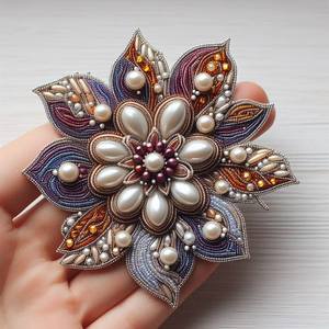 Broche Bordado con Cuentas de Primera Calidad MD HANDICRAFTS para Niños y Mujeres, para Bodas, Fiestas y Eventos Festivos, 16-20 años - Product Image 1