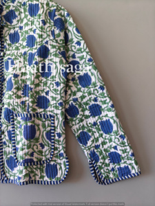 Cotton Handmade Reversible <b>Light</b> <b>Weight</b> Quilted Floral Printed Summer/Winter Full Sleeve <b>Jacket</b> - Product Image 2