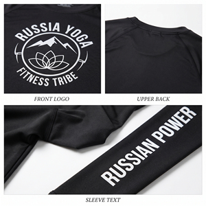 Wholesale Printed <b>Yoga</b> <b>T</b>-<b>Shirt</b> Women Long Sleeve Slim Fit Gym Fitness Tee Ladies Quick Dry Cotton Polyester <b>Yoga</b> Top - Product Image 6