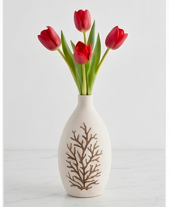 Jarrón de Cerámica Hecho a Mano con Diseño de Coral Marrón, Ideal para Decoración del Hogar, Mesas de Oficina, Bodas o Regalos - Product Image 4