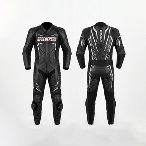 Combinaison de course en cuir une pièce pour homme SPEEDFREAK, manches longues, coupe-vent, toutes saisons, vêtements de moto - Product Image 2