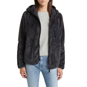 Chaqueta de forro polar Sherpa para mujer, cuello alto, cremallera completa, abrigo de invierno estilo Teddy, informal, para exteriores, bordado personalizado, venta al por mayor - Product Image 1