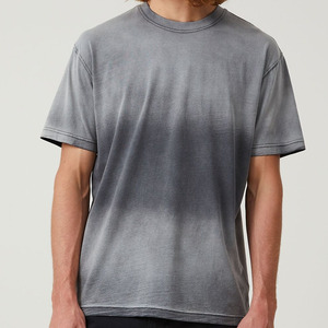 เสื้อยืดโอเวอร์ไซส์ผ้าฝ้ายหนานุ่มสไตล์วินเทจสำหรับผู้ชาย ลวดลายเรียบแบบย้อมสีเอซิด พิมพ์ลายตามสั่งด้านหน้า ระบายอากาศได้ดี - Product Image 2