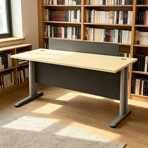 Modern Rectangular Executive Office <b>Desk</b> Wood Top Extendable Adjustable Height Freestanding <b>Wall</b> <b>Mount</b> Minimalist Design - Product Image 3