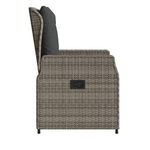 Silla Reclinable Individual de Jardín en Ratán Sintético Gris con Acero con Recubrimiento en Polvo para Relajación al Aire Libre - Product Image 6