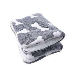 Reversible Flannel <b>Dog</b> <b>Bed</b> Mat Machine Washable Pet <b>Bed</b> Liner with Bone Pattern Comfortable Cushion Carpet <b>for</b> <b>Crate</b> Use - Product Image 6