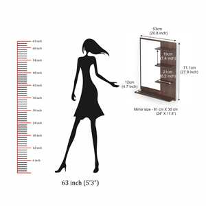 โต๊ะเครื่องแป้งไม้ริโก้สไตล์โมเดิร์น รุ่นมินิ พร้อมการตกแต่งสีเวงเก้ - Product Image 1