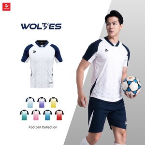 Ensemble de maillots de football personnalisés WOLVES JP de qualité supérieure, col rond, séchage rapide, respirant, impression par transfert thermique, uniforme d'équipe unisexe - Product Image 1