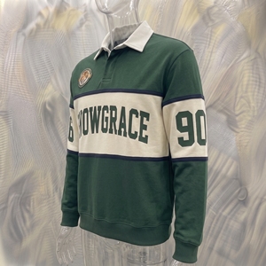 Chemise en jersey respirante unisexe Snowgrace à col en V court, rayée, coupe décontractée, printemps-été, adulte, polyester, broderie lettre - Product Image 4