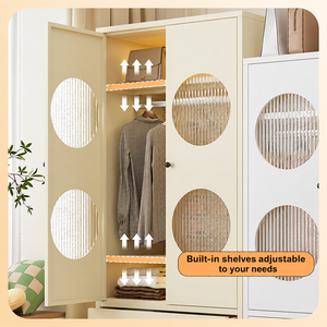 Armario Alto con Puertas y Cajones de Policarbonato, Gran Capacidad, Organizador de Ropa que Ahorra Espacio para Dormitorio y Almacenamiento en el Hogar - Product Image 4