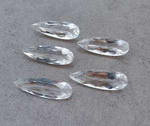 คริสตัลควอตซ์ธรรมชาติทรงหยดน้ำเจียระไนแบบเหลี่ยมเพชรพลอยสำหรับทำเครื่องประดับ - Product Image 4