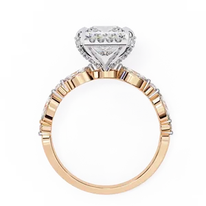 Magnifique bague en or avec diamant de laboratoire taille radiant de 2 carats, pierres latérales riches, bijoux fins unisexes, cadeau de fiançailles ou d'anniversaire - Product Image 4