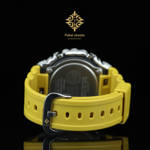 นาฬิกาข้อมือ Pahal Jewels ประดับเพชรหรูหรา หน้าปัดควอตซ์ ขนาด 46 มม. จอแสดงผลแบบอนาล็อก-ดิจิตอล แสดงวันที่ สายสีทองเหลือง สำหรับผู้ชาย กันน้ำได้ - Product Image 3
