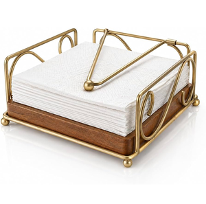 Porta Servilletas de Latón de Alta Calidad con Soporte para Servilletas, Logotipo Personalizado, Último Modelo para Mesa de Boda - Product Image 5
