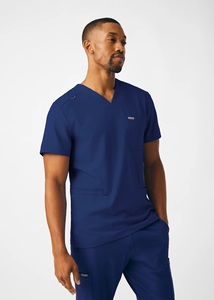 Men's V Neck Woven Medical <b>Scrub</b> Set Hospital Uniform Eco-Friendly 4 Way Stretch Breathable Washable Wrinkle Resistant Nursing - Product Image 3