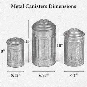 Trending Design Durable galvanized metal <b>storage</b> <b>container</b> for kitchen pantry spices coffee and sugar keeping fresh longer - Product Image 2